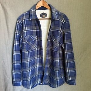 Men's Blue Plaid Sherpa Jacket